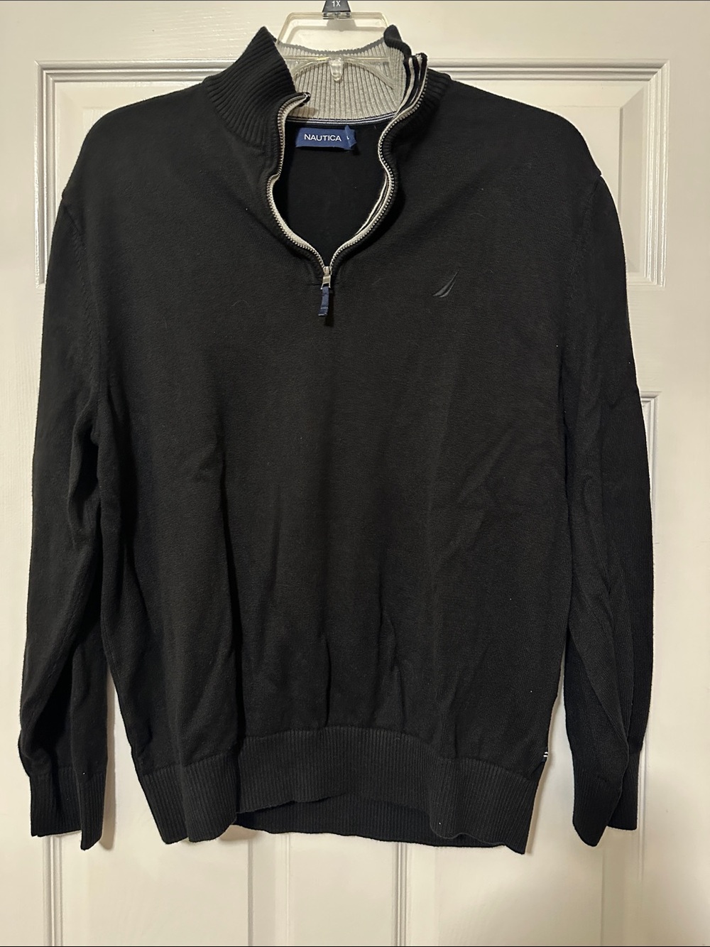 Nautica Men’s Black Quarter-Zip Sweater XL